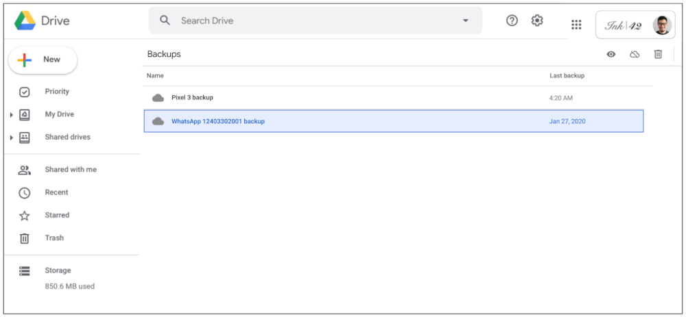 يخفي Google Drive "النسخ الاحتياطي" عن التنقل الرئيسي 2